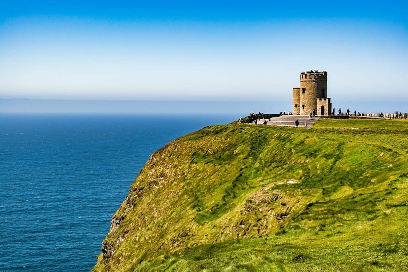 castle in Ireland with sea view