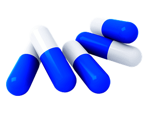 blue pills closeup